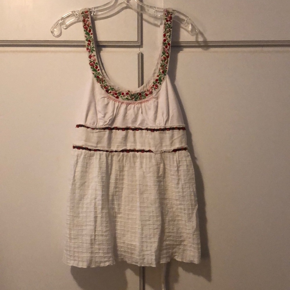 Free People floral white tank